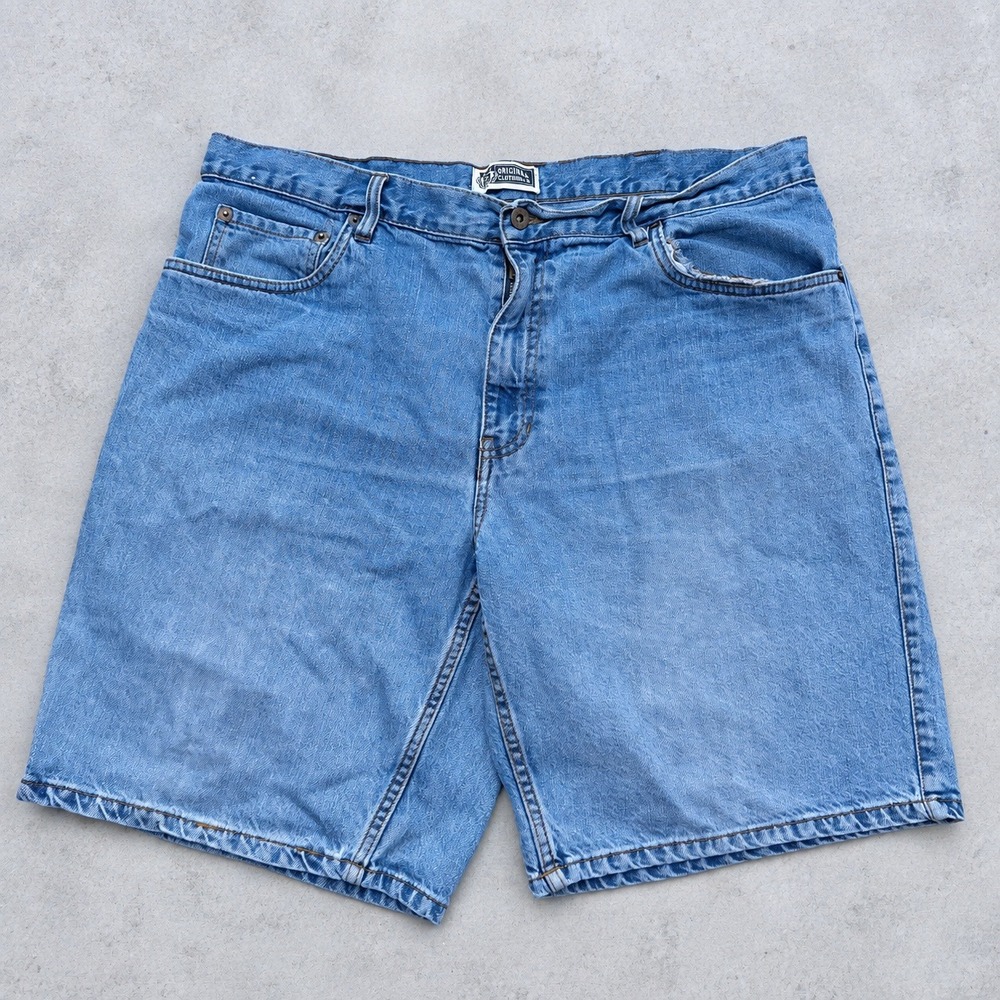 Route 66 Baggy Blue Denim Shorts Size 36 Medium Wash Y2k style